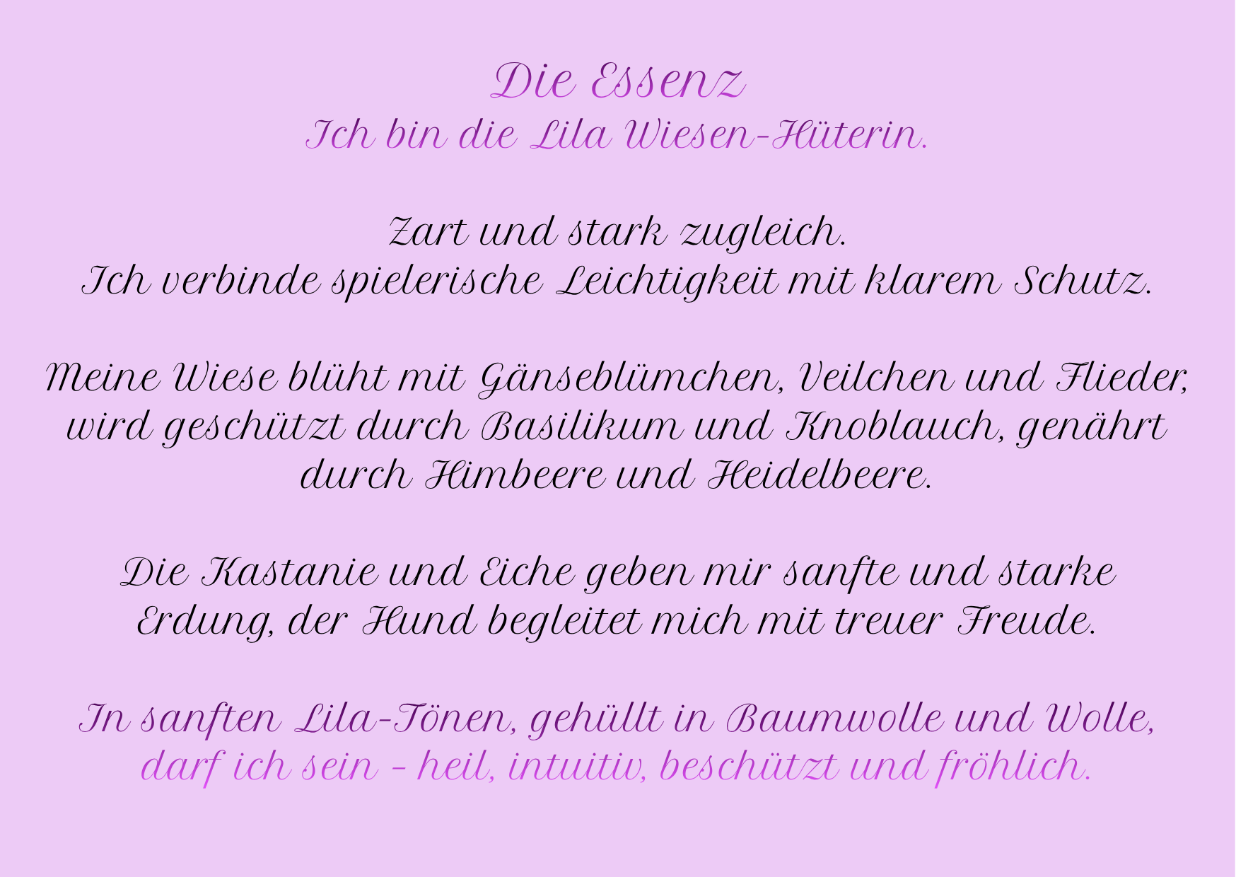 Die Essenz der Lila Wiesenhüterin