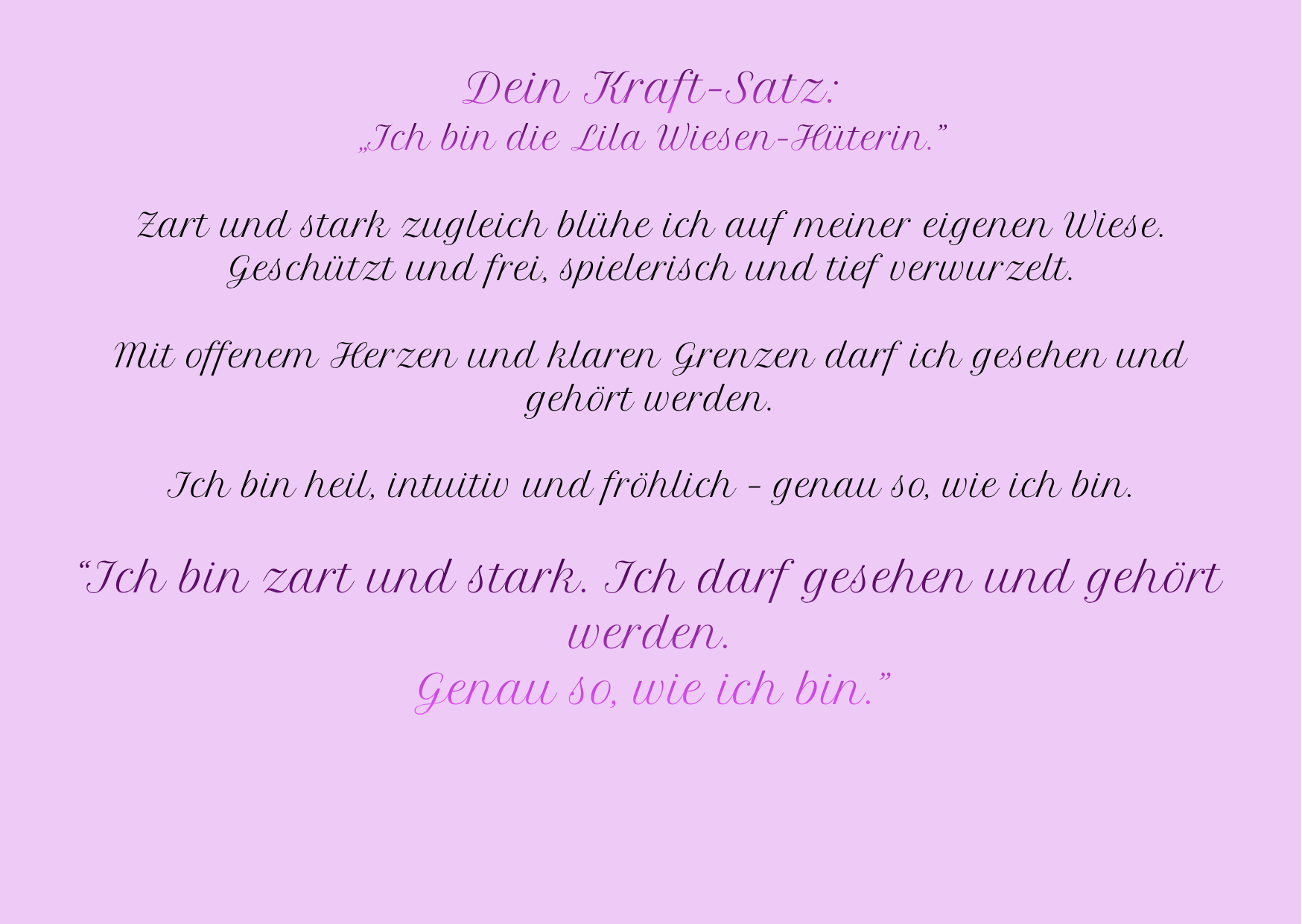 Kraft-Satz der Lila Wiesenhüterin